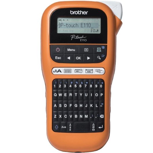 Impresora Transferencia térmica Brother PT-E110 QWERTY Negro Naranja 180x180 DPI