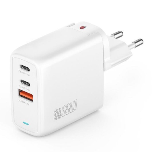 Caricatore 4Smarts GaN Flex 65W 2 USB-C Power Delivery Bianco