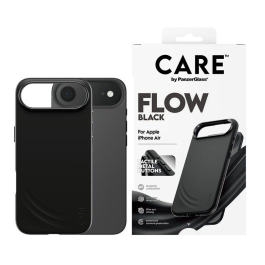 Funda für Handy PanzerGlass CARE Flow Cover Silikon Schwarz MagSafe für iPhone Air