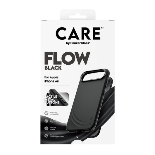 Funda für Handy PanzerGlass CARE Flow Cover Silikon Schwarz MagSafe für iPhone Air