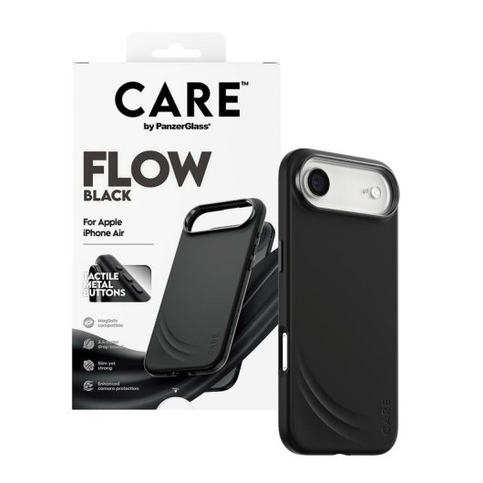 Funda für Handy PanzerGlass CARE Flow Cover Silikon Schwarz MagSafe für iPhone Air
