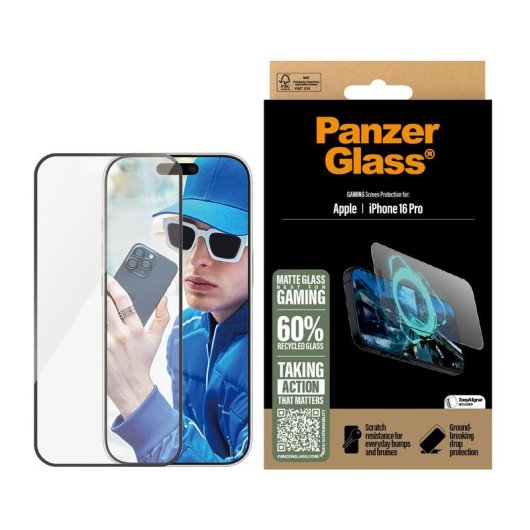 Protetor de ecrã PanzerGlass iPhone 16 Pro Ultra Wide Fit Gaming