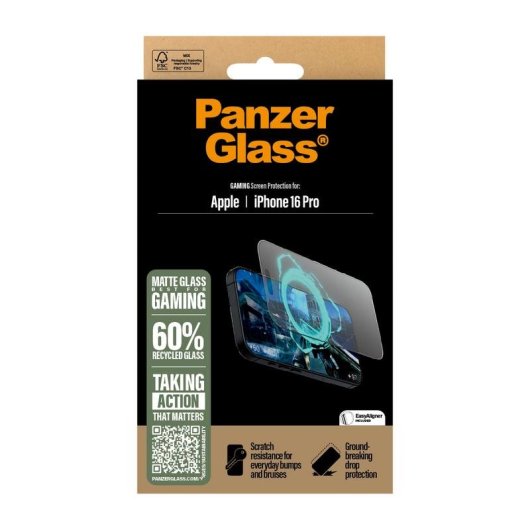 Protetor de ecrã PanzerGlass iPhone 16 Pro Ultra Wide Fit Gaming