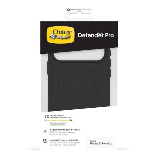 Funda para móvil OtterBox Defender Pro MagSafe Cover Policarbonato Negro para iPhone 17 Pro Max