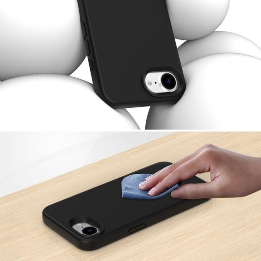 Funda per smartphone 4smarts 541362 Cover Silicone Nera MagSafe per iPhone SE 4.Gen.