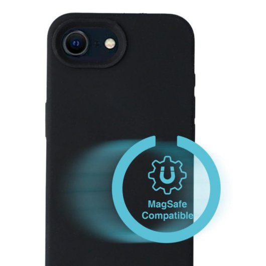 Funda per smartphone 4smarts 541362 Cover Silicone Nera MagSafe per iPhone SE 4.Gen.