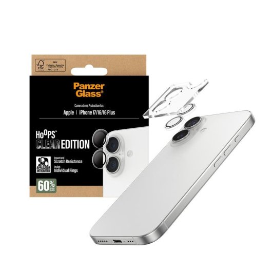 Protetor de lente PanzerGlass Hoops iPhone 17 16 16 Plus Transparente