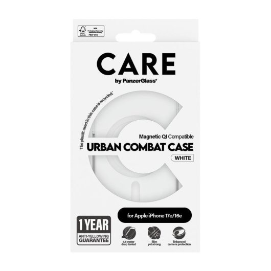 Funda für Handy PanzerGlass CARE Urban Combat TPU Transparent Stoßfest für iPhone 16e 17e