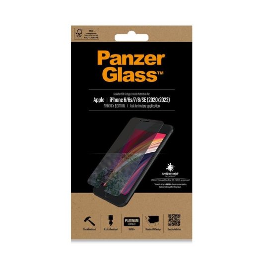 Displayschutz PanzerGlass iPhone SE Privacy Gehärtetes Glas