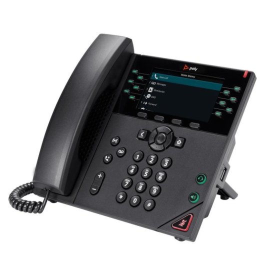 Telefone IP HP Poly VVX 450 12 linhas PoE ecrã cor