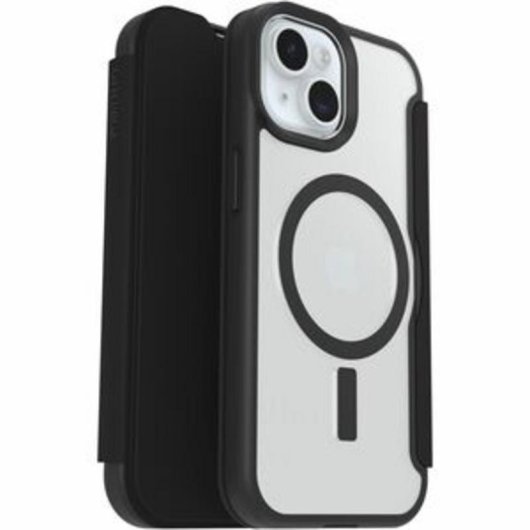 Funda pour mobile OtterBox React Folio transparente noire MagSafe pour iPhone 17e 16e 15 14 13