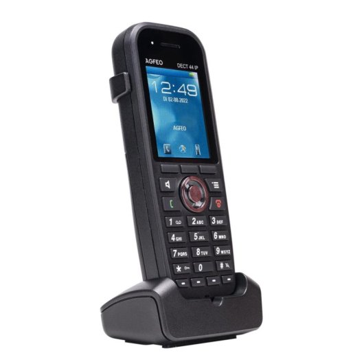Telefone AGFEO DECT 44 IP Preto Sem Fios Ecrã TFT 2 polegadas