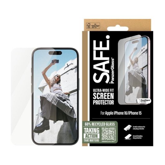 Protecteur d ecran PanzerGlass SAFE iPhone 16 15 Ultra Largeur