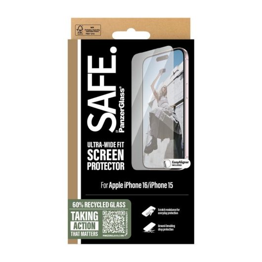 Protecteur d ecran PanzerGlass SAFE iPhone 16 15 Ultra Largeur