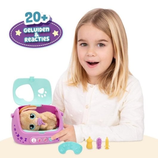 Cão de pelúcia interativo IMC Toys Baby Paws Just Born Puppy sonoro