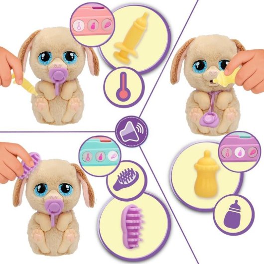 Cão de pelúcia interativo IMC Toys Baby Paws Just Born Puppy sonoro