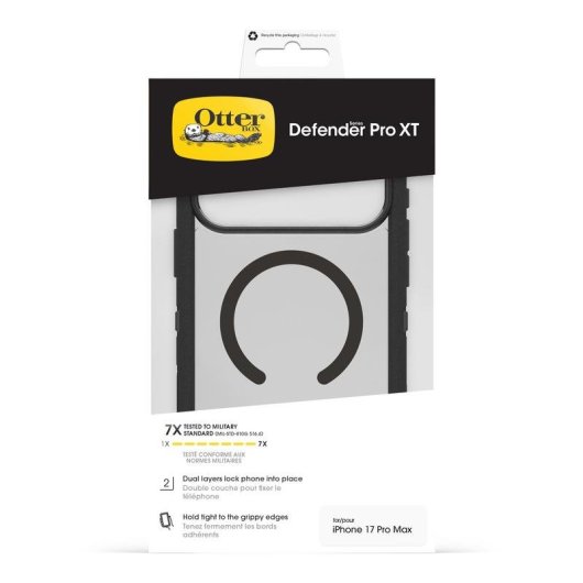 Funda für Handy OtterBox Defender Pro XT Cover Polycarbonat Schwarz Transparent für iPhone 17 Pro Max