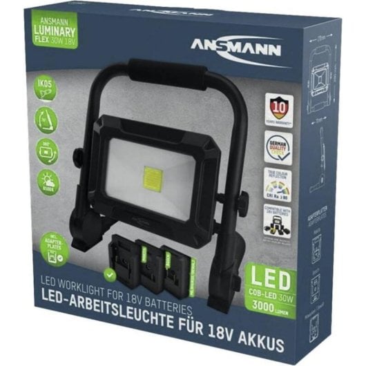 Luz de trabalho Ansmann FL30W LED 30W IP20 Preto alumínio