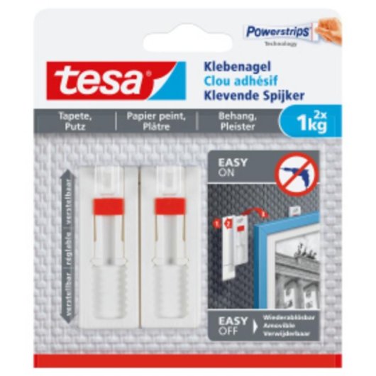 Gancho universal Tesa 77774-00000 Branco com tira adesiva para gesso