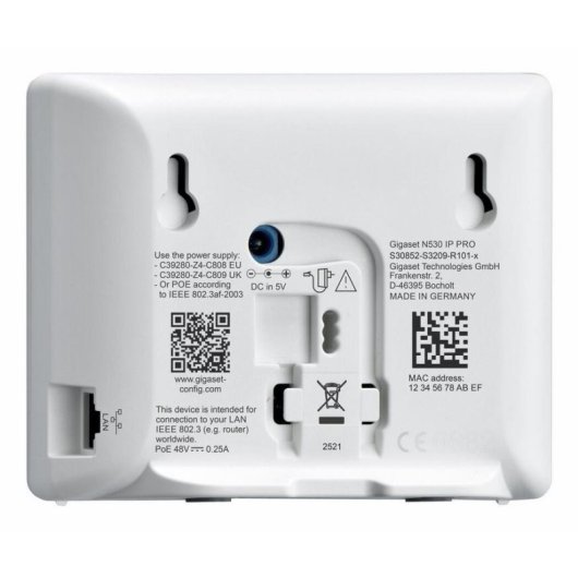 Estación base DECT Gigaset N530 IP PRO con seguridad HTTPS y PoE