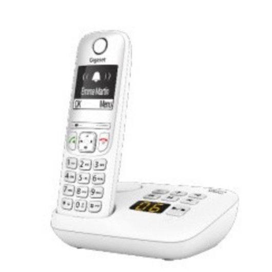 Téléphone Gigaset A690A sans fil DECT blanc avec répondeur et 100 contacts