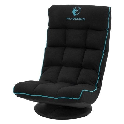 Silla de suelo gaming ML Design Giratorio 360° Ajustable Negro-turquesa
