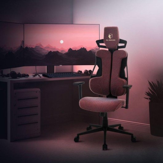 Silla Gaming Ergonómica ML Design Rojo con Reposacabezas y Reposabrazos