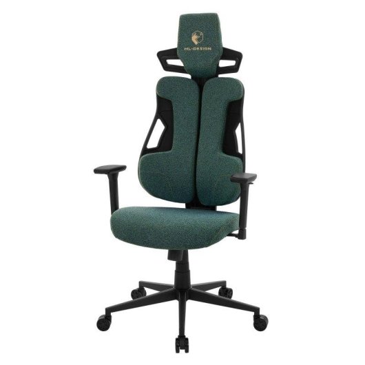 Silla Gaming Ergonómica ML Design Verde con Reposacabezas y Reposabrazos