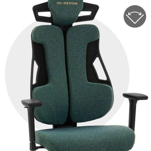 Silla Gaming Ergonómica ML Design Verde con Reposacabezas y Reposabrazos