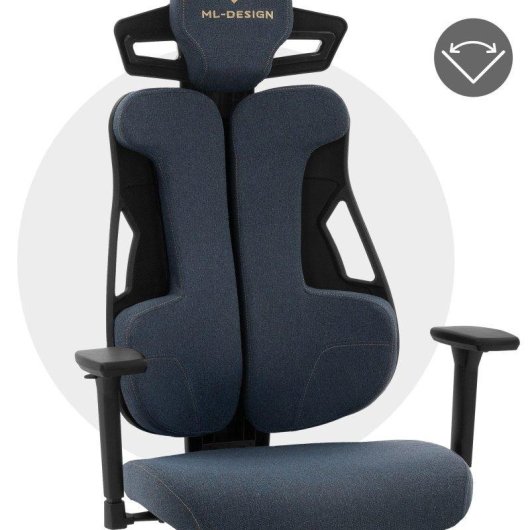 Silla Gaming ML Design Ergonómica Azul con Reposacabezas y Reposabrazos