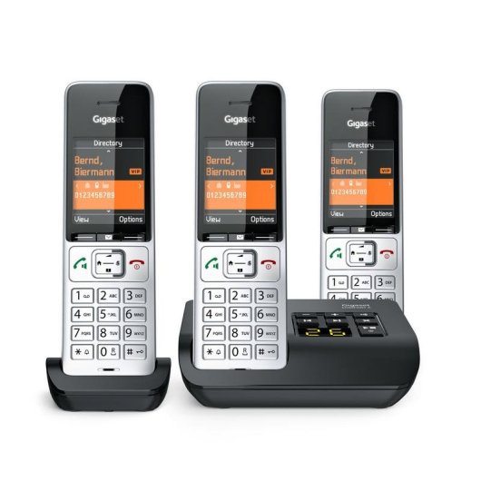 Telefono Gigaset COMFORT 500A Trio Vivavoce 3 Cornette Nero Argento