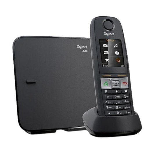 Telefone Gigaset E630 DECT Preto Altifalante 200 contactos