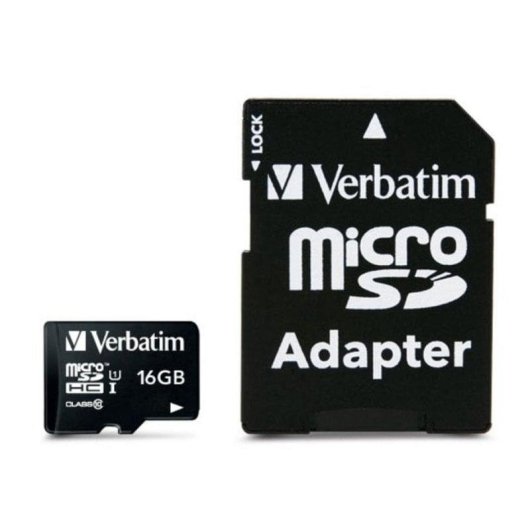 Carte MicroSDHC Verbatim Premium 16 GB Classe 10 10 MB/s Noire