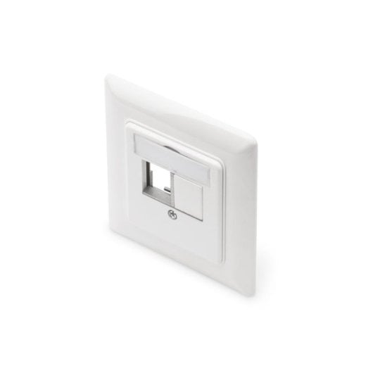 Frontplatte Digitus Keystone RJ-45 weiß flach Cat6a ABS