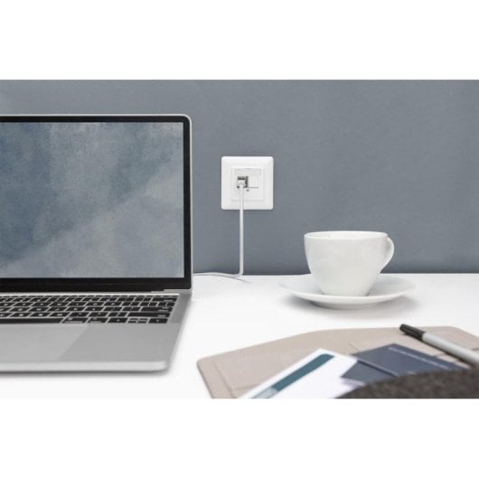 Frontplatte Digitus Keystone RJ-45 weiß flach Cat6a ABS