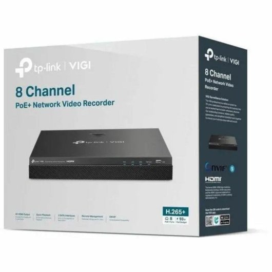 Grabadora NVR para Cámara IP TP-Link VIGI NVR2008H-8MP 8 canales 4K hasta 32 TB PoE