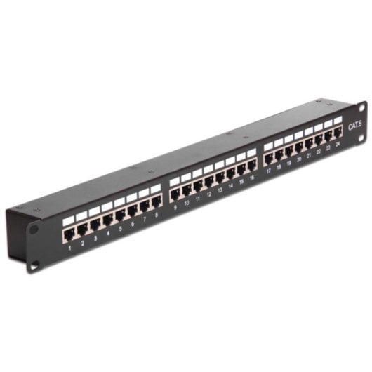 Patchpanel Delock 43295 24 Ports Cat6 1U Schwarz