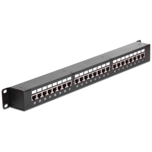 Patchpanel Delock 43295 24 Ports Cat6 1U Schwarz