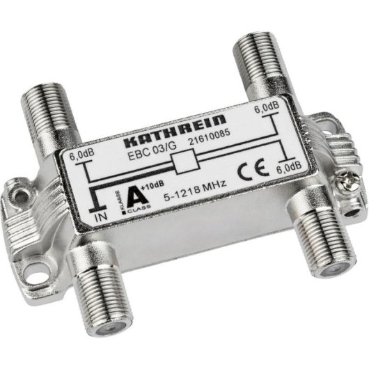 Divisor Kathrein EBC 03/G 75 Ohm 5-1218 MHz Conector F Prata