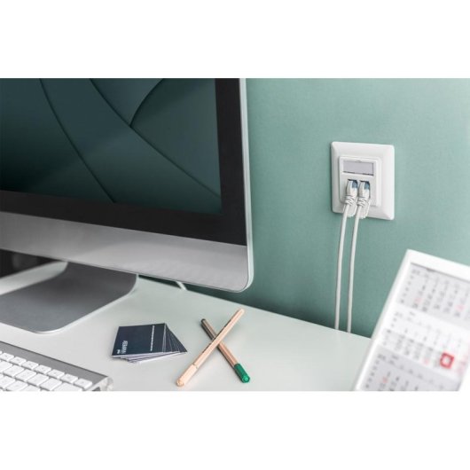 Frontplatte Digitus DN-93617 Keystone weiß schraubenlos 80x80 mm