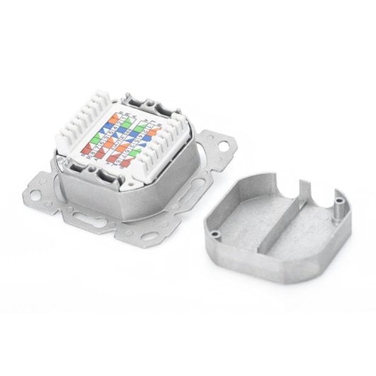 Digitus Netzwerkdose CAT 6A EA Unterputz 2x RJ-45 geschirmt weiß Hochgeschwindigkeit