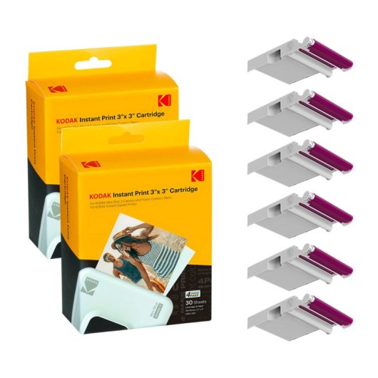 Kodak ICRG360 Cartucho y Papel Fotográfico 60 Fotos (7.6x7.6cm) para Mini Shot C300/C300r/MS300/P300r