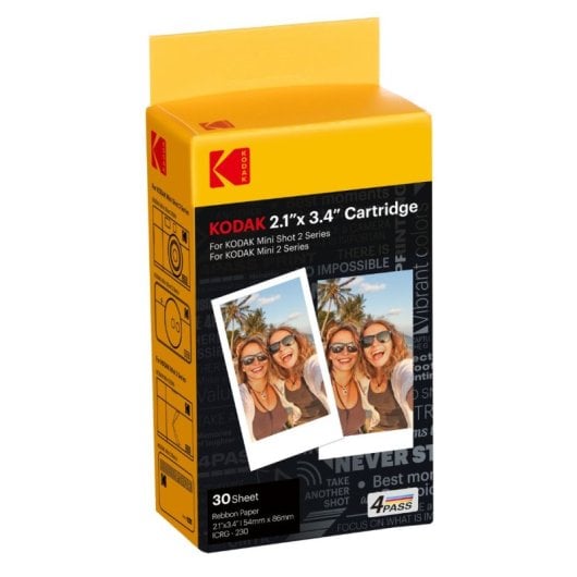 Kodak ICRG260 Cartucho Fotográfico 4pass 60 Impresiones 5,3x8,6cm para Mini Shot 2/Mini Shot 2 Retro/Mini 2/Mini 2 Retro