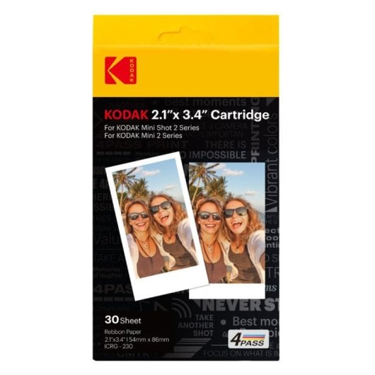 Kodak ICRG260 Cartucho Fotográfico 4pass 60 Impresiones 5,3x8,6cm para Mini Shot 2/Mini Shot 2 Retro/Mini 2/Mini 2 Retro