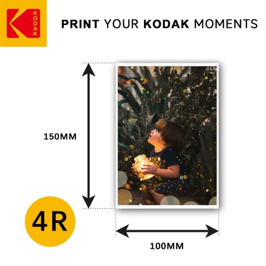 Papel Fotográfico Adhesivo Kodak Snapshot 100 Hojas 102x152mm Acabado Brillante 180g/m²