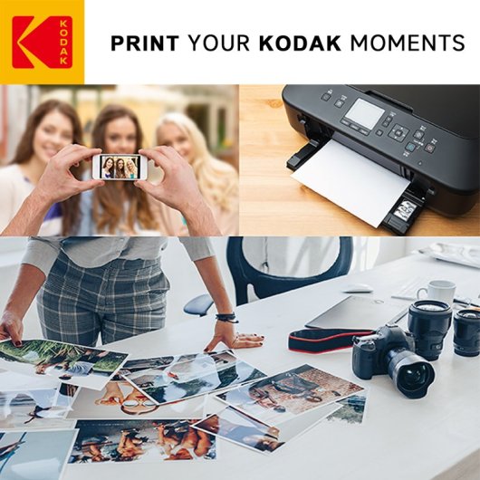 Papel Fotográfico Adhesivo Kodak Snapshot 100 Hojas 102x152mm Acabado Brillante 180g/m²