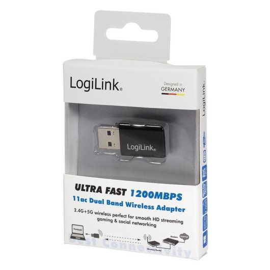 Tarjeta de Red LogiLink WL0243 USB 1200 Mbit/s Interne Antenne