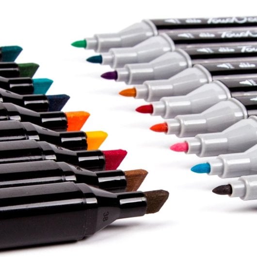 Set de 120 Marqueurs Double Pointe Couleurs Variées Étui Polyester