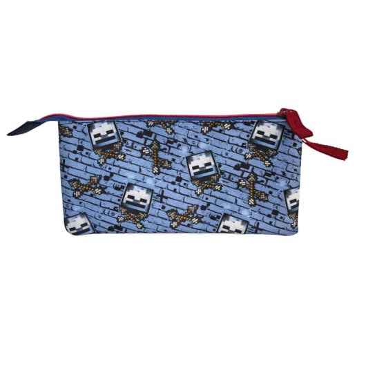 Estuche Minecraft Hostile Behaviour Portatodo Triple Poliéster Resistente
