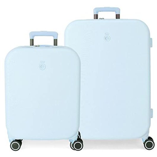 Enso Annie Juego De Maletas, Verde, Rígida, 4 Ruedas Dobles